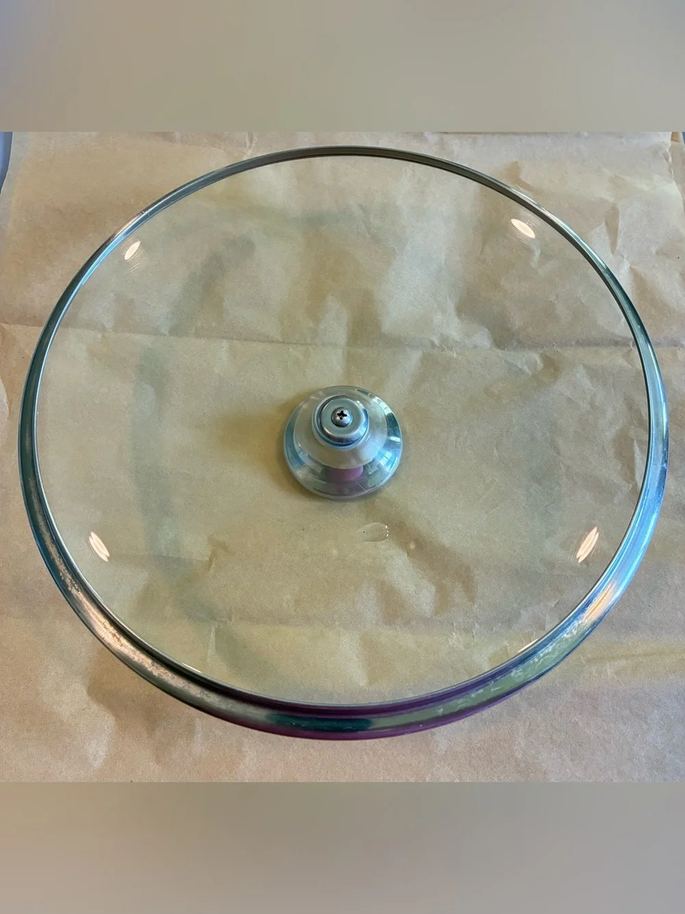 Le Creuset Replacement Tempered Glass Lid w/Brushed SS Knob; 9.5” Lid